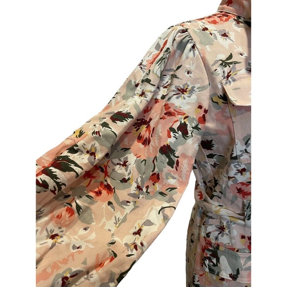Anthropologie Mare Mare Shirt Dress Pink Floral Womens S Jacket Belt Cottagecore - Picture 5 of 14